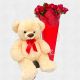 Ramo de Flores y Oso de Peluche 