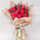 ramo de rosas fucsia con papel coreano y entreg a domicilio 
